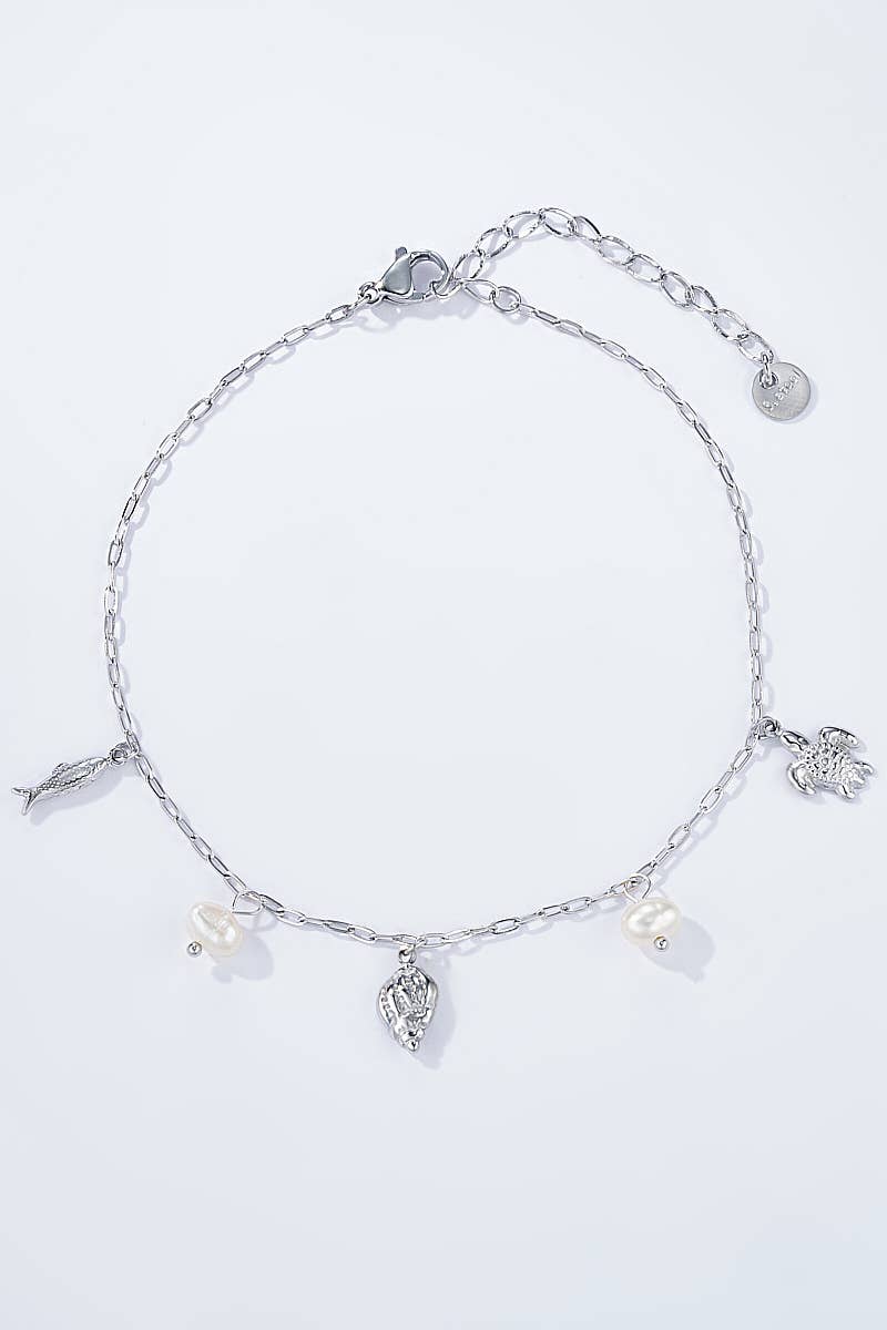 Enkelbandje schildpad zilver