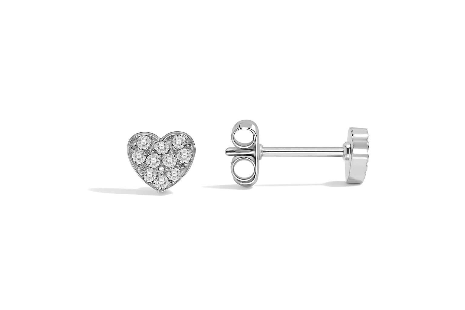 Mini diamond heart silver