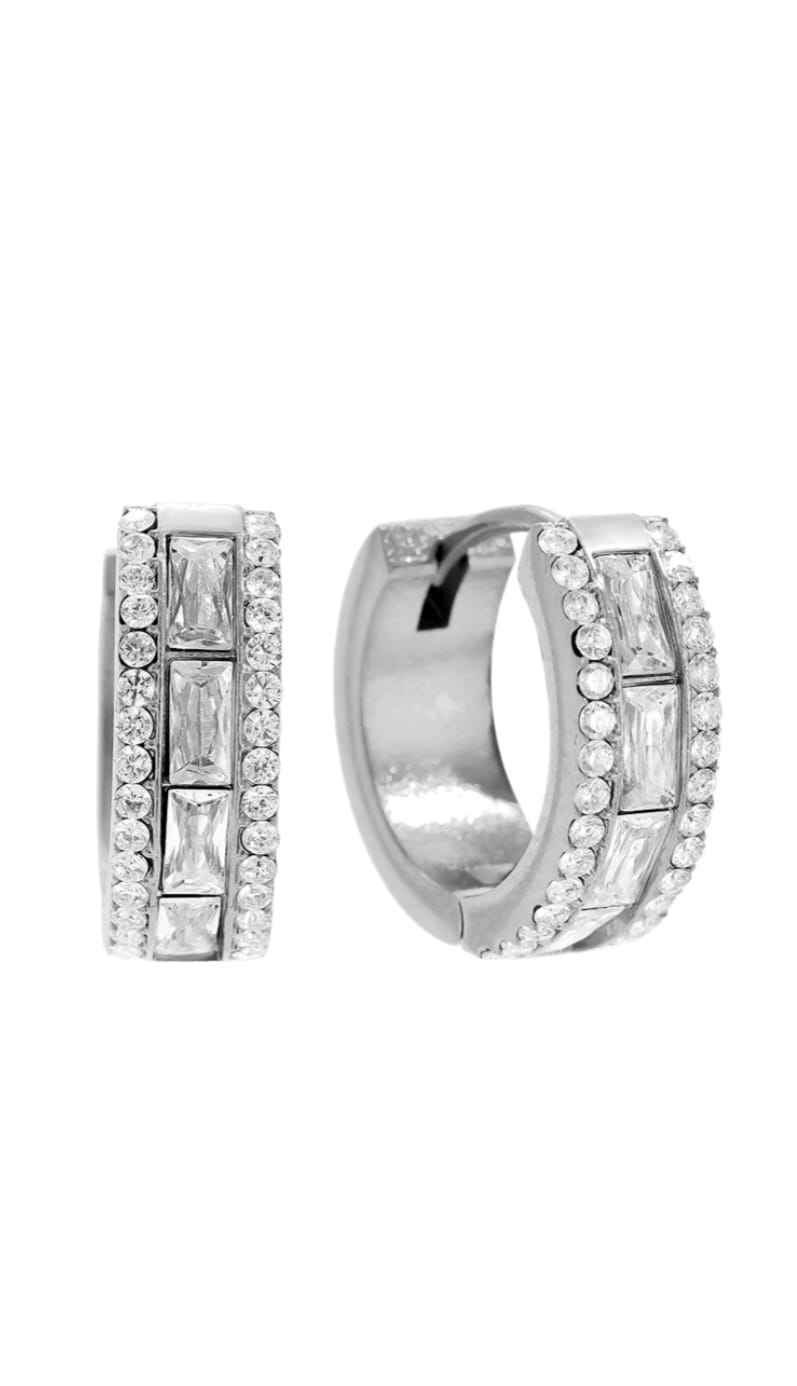 Vintage shiny hoops silver