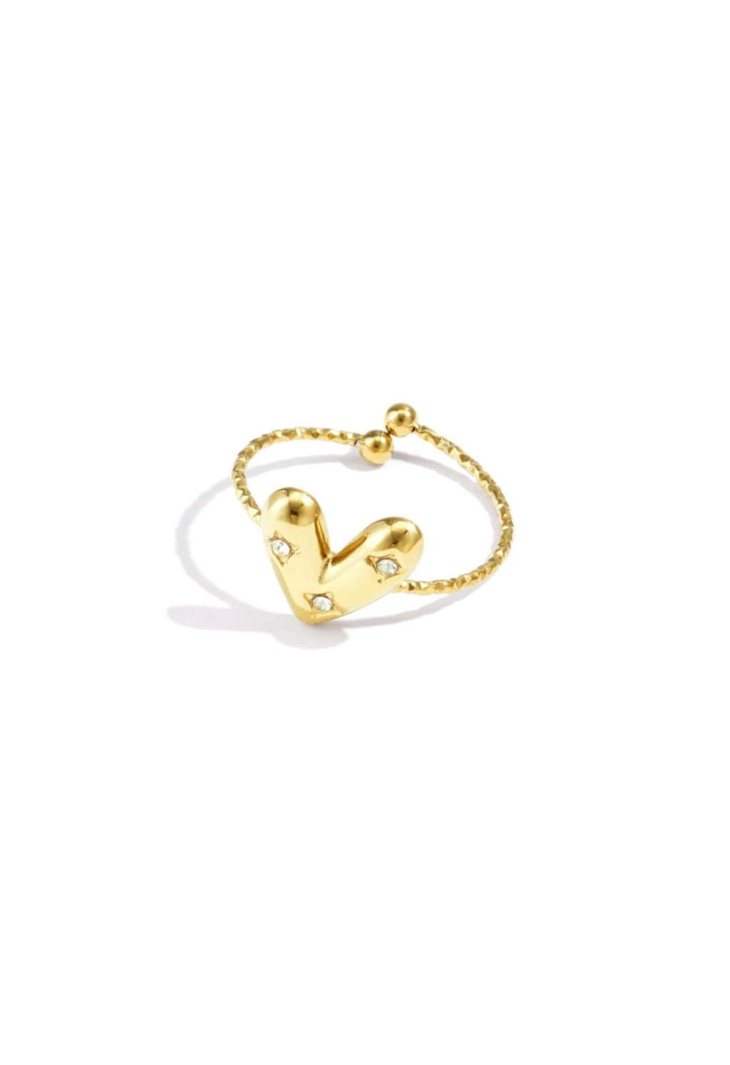 Shiny heart ring