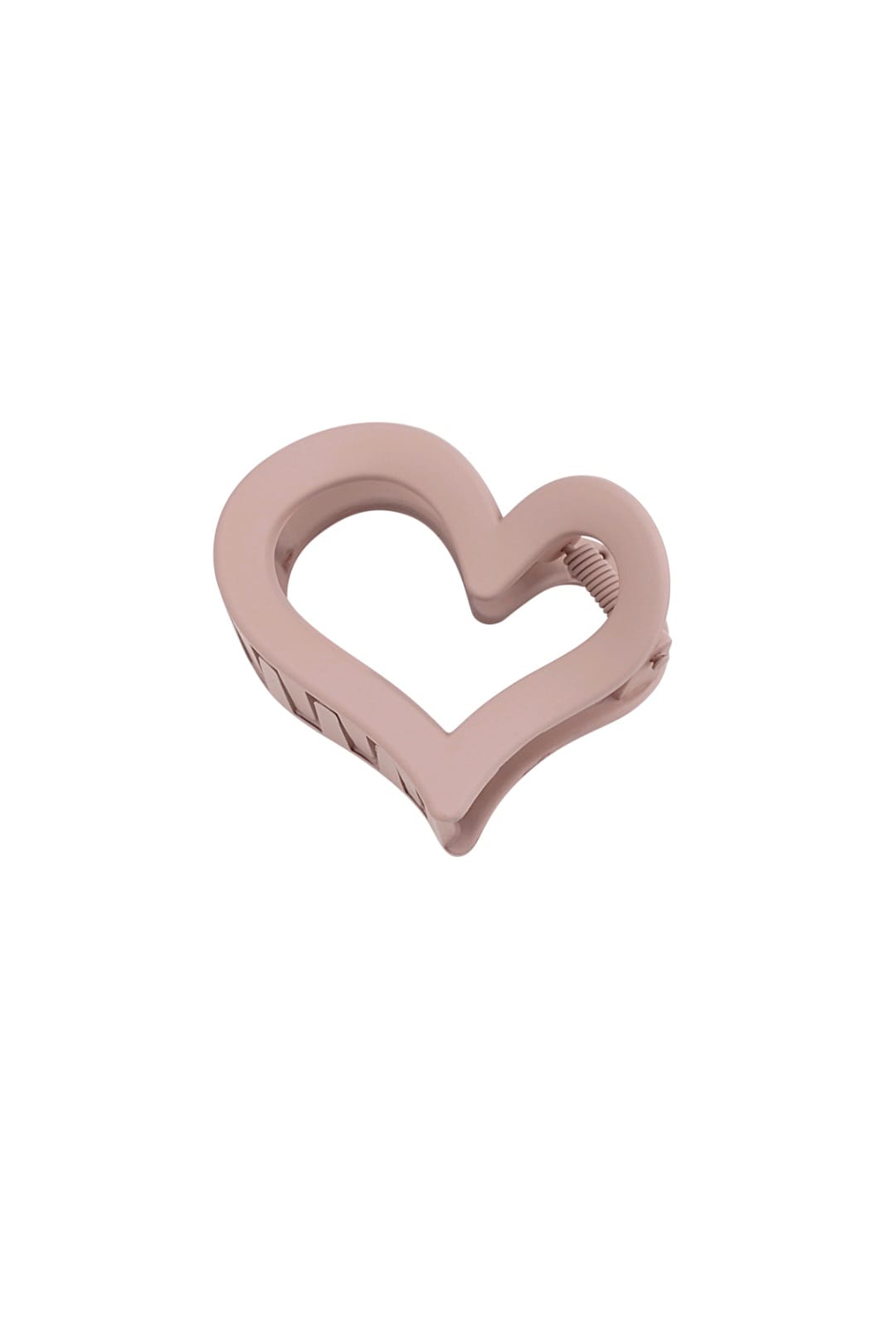Hairclip heart mat pink