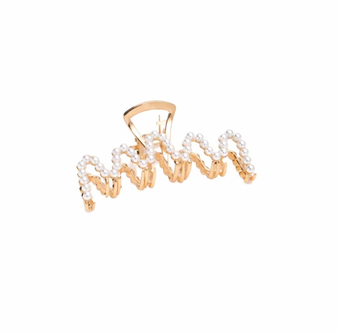 Hairclip pearly wave