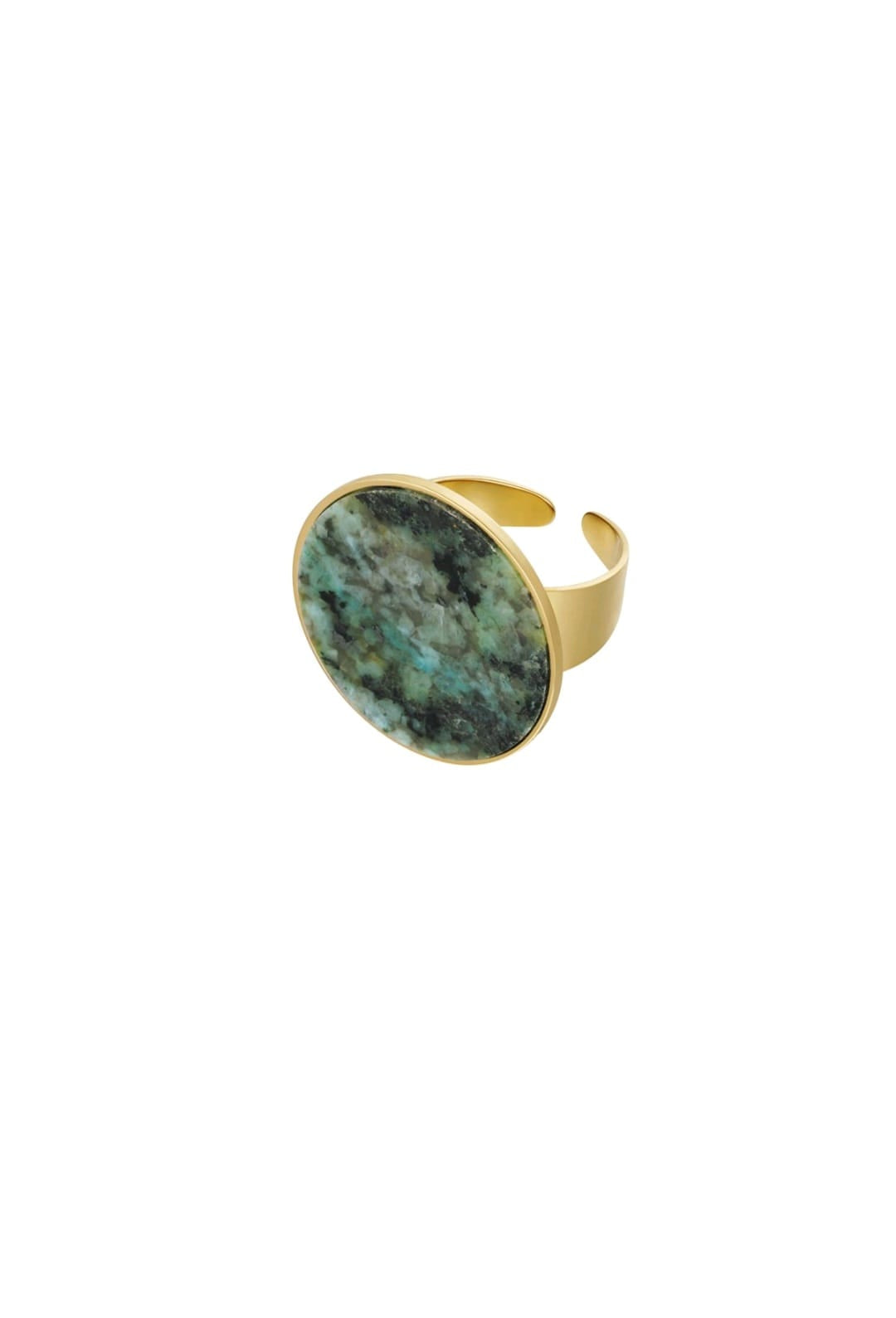 Darkgreen stone ring