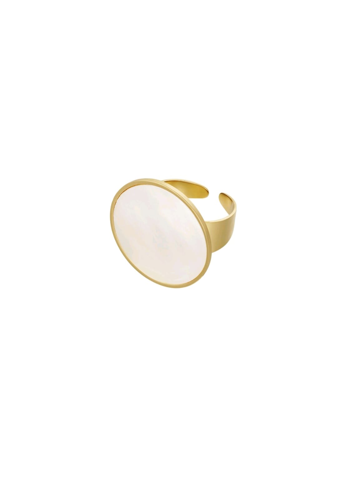 White gold stone ring