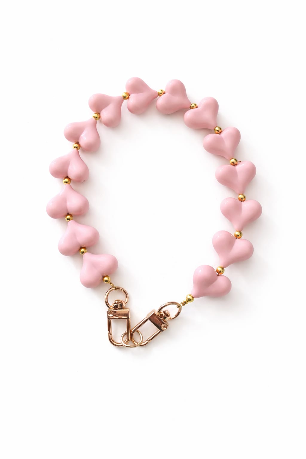 Telefoonkoord roze/goud