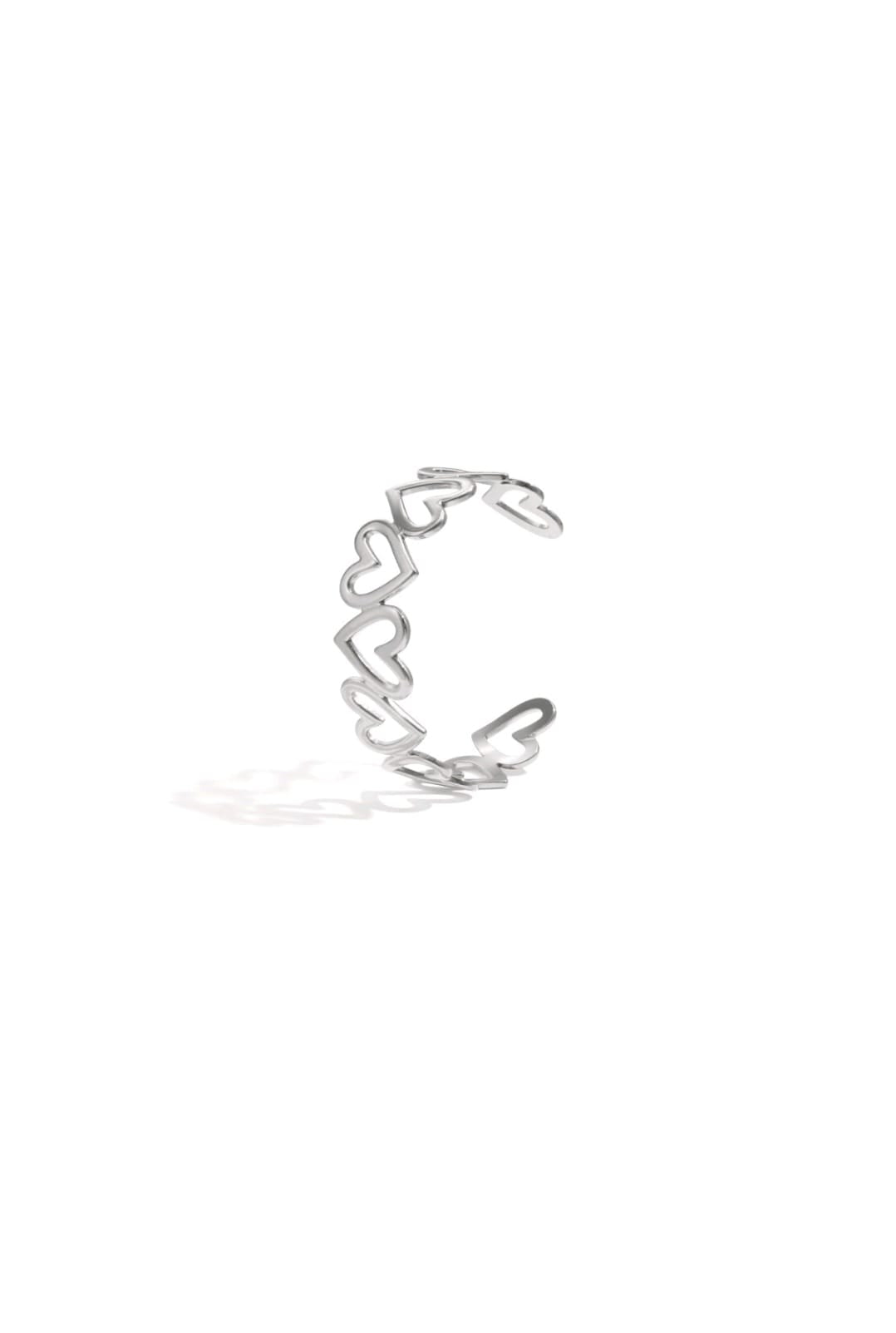 Lots of hearts bracelet silver