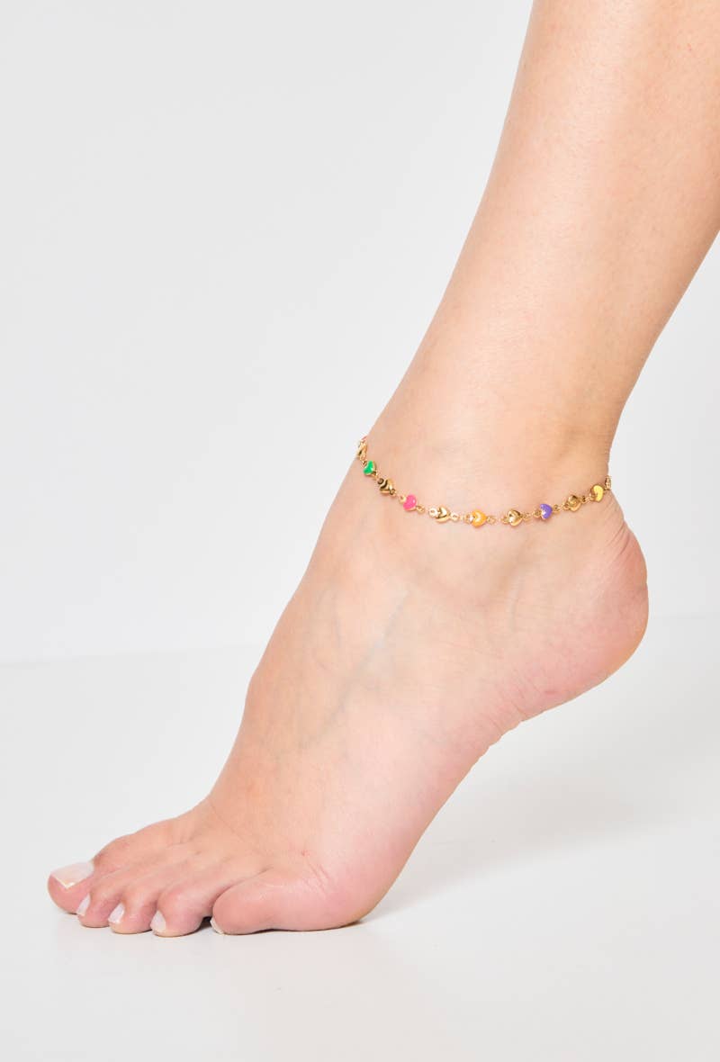 Enkelbandje kleurhartjes