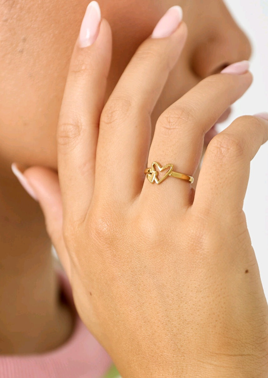 Double heart ring